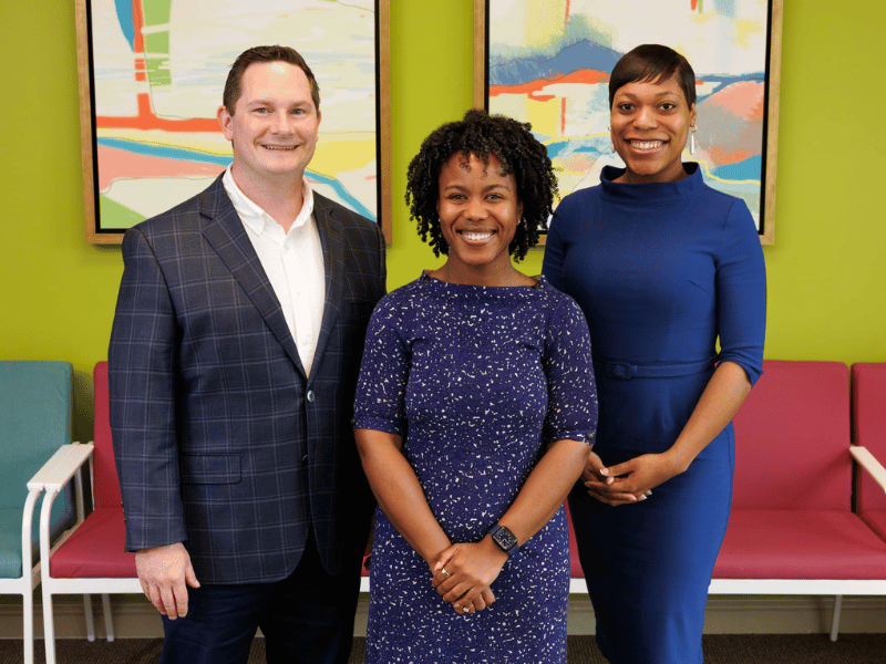 The SPARK team at the Center for Advancement of Youth includes, from left, Dr. Dustin Sarver, Dr. Gabrielle Banks and Ayana Davis